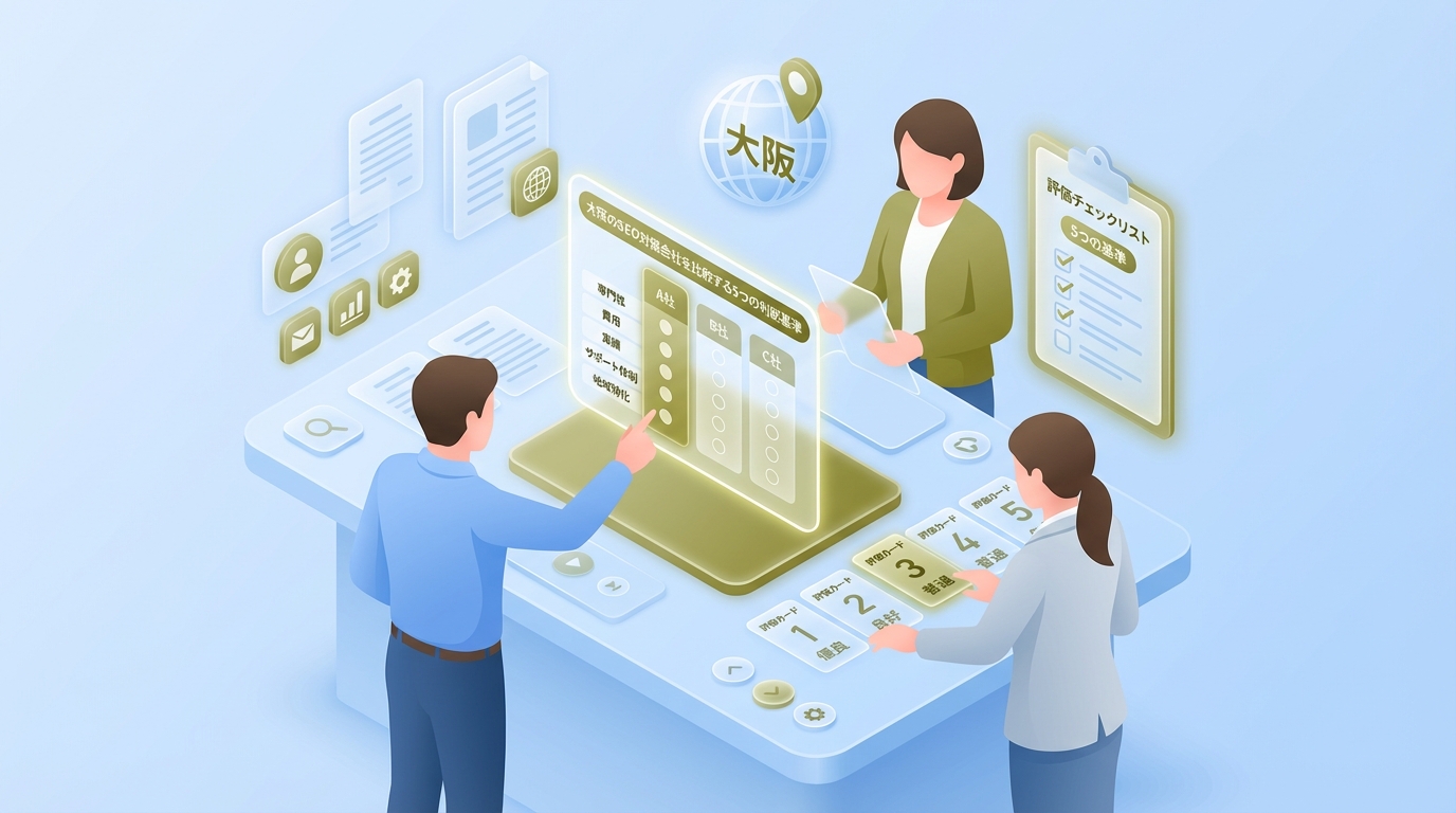 SEO会社の判断基準をチェックする作業シーン