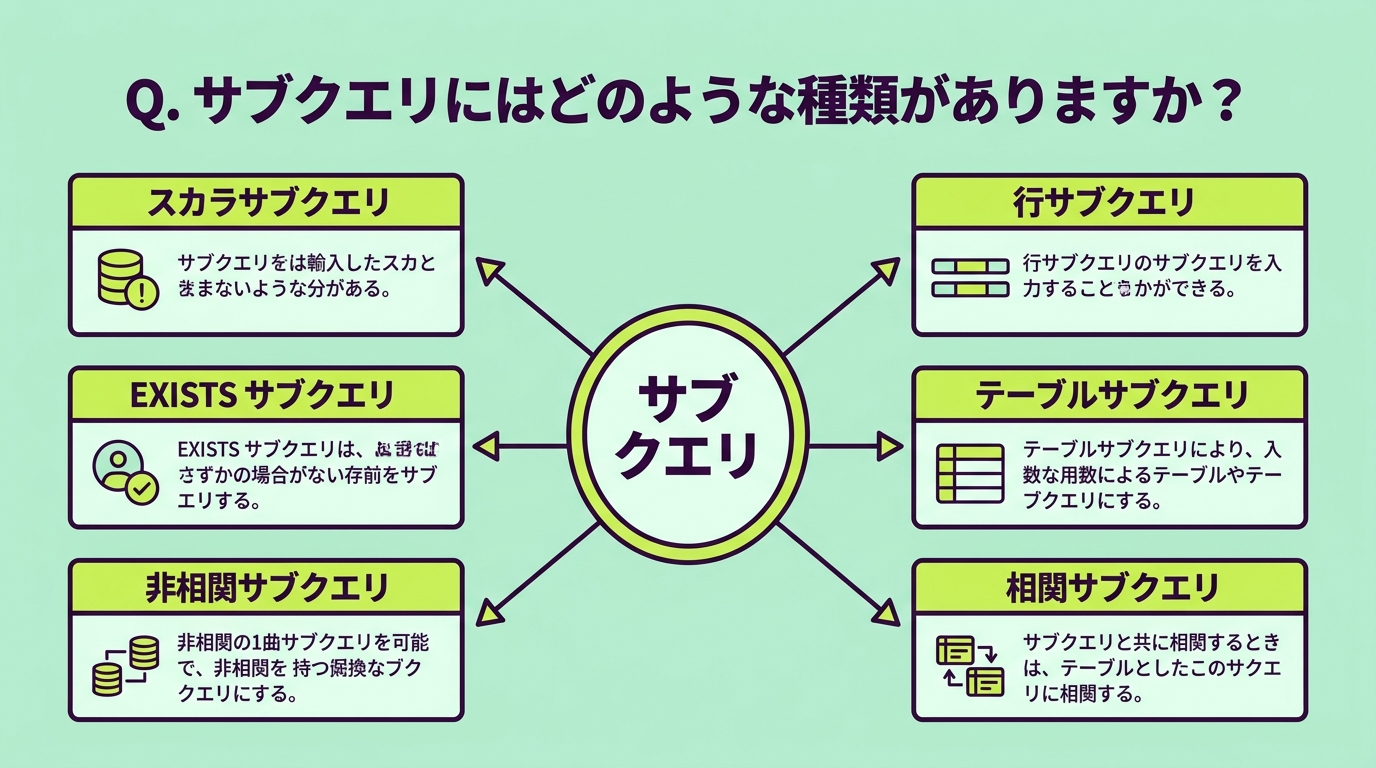 サブクエリ6種類の分類図