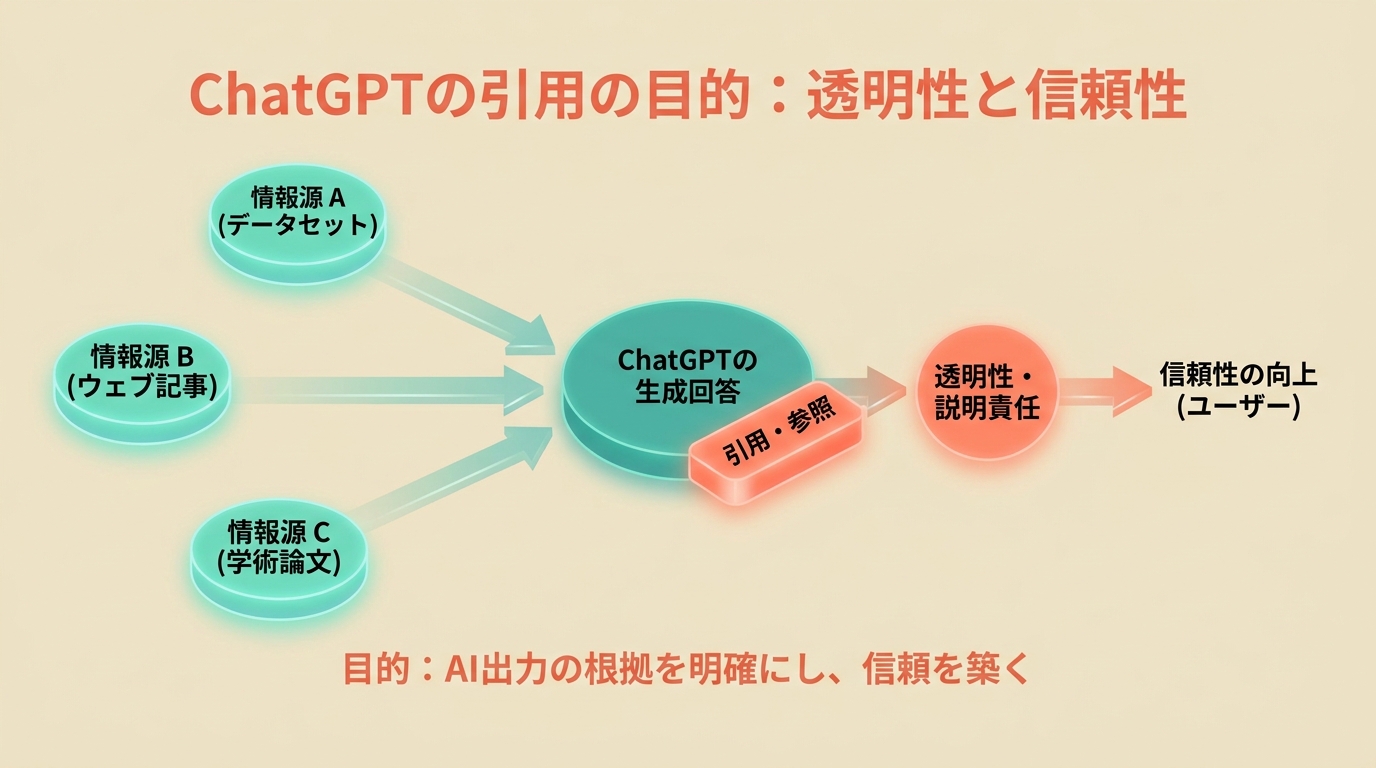 ChatGPT 引用の目的と役割を整理した概念図