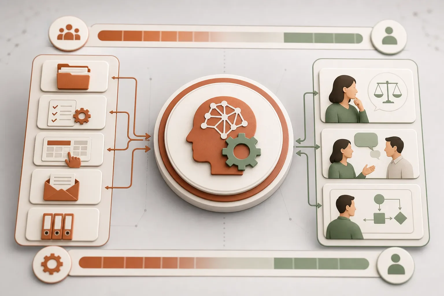 人が担う業務とAIが担う作業の分担図
