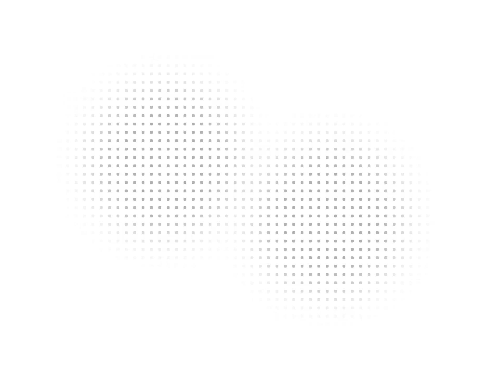 Black and white halftone pattern forming two overlapping circular shapes on a black background.