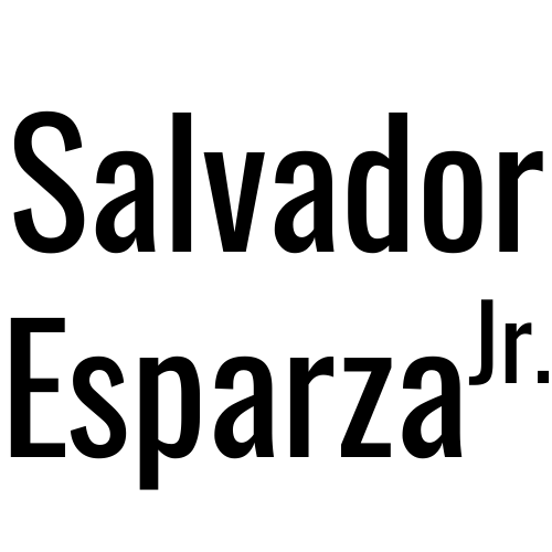 Text logo reading 'Salvador Esparza Jr.' in bold black font on a white background.