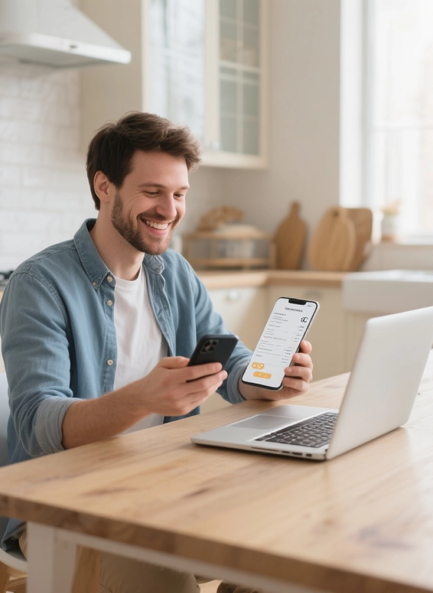 A Person Working With his Phone