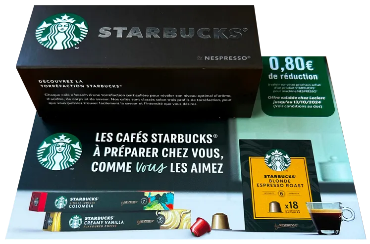 Nestlé Strabucks drive e-sampling échantillon