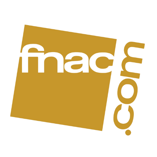 Logo Fnac.com avec un carré jaune penché en arrière-plan et le texte noir FNAC à l'intérieur.