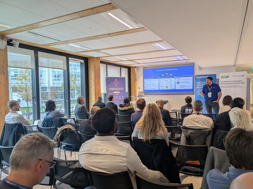 Présentation de Bitdefender durant le RG System Partner Day 2025 à Paris