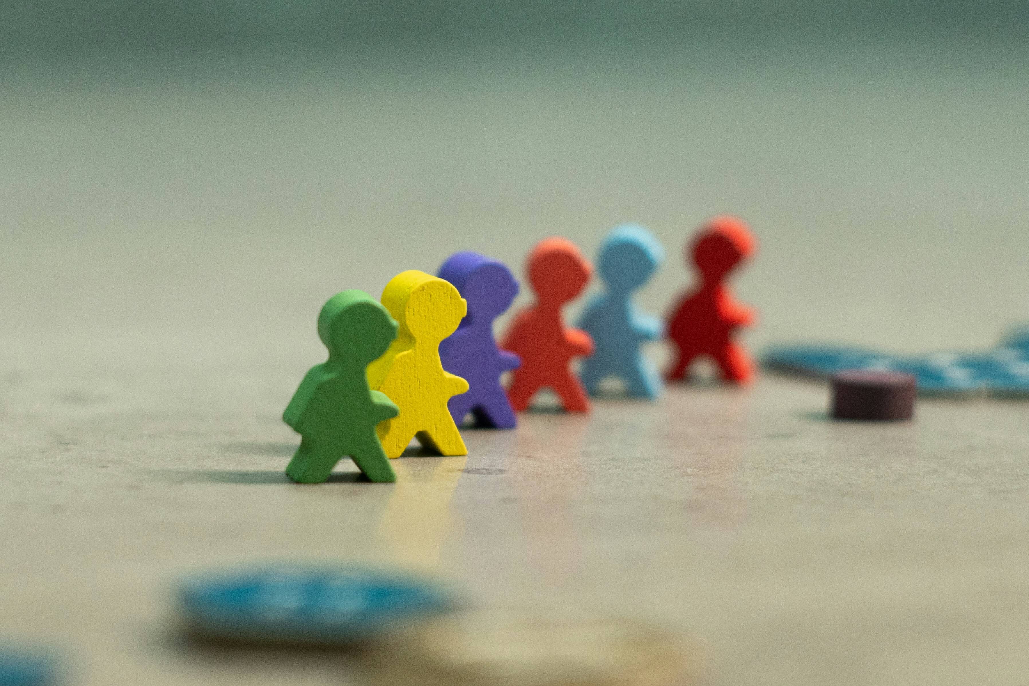 des meeples de toutes les couleurs