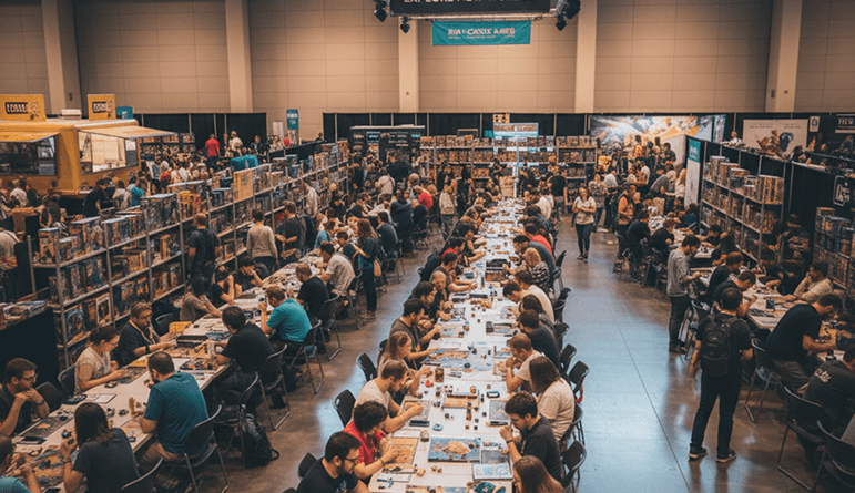 des gens à un festival de jeu en tain de jouer