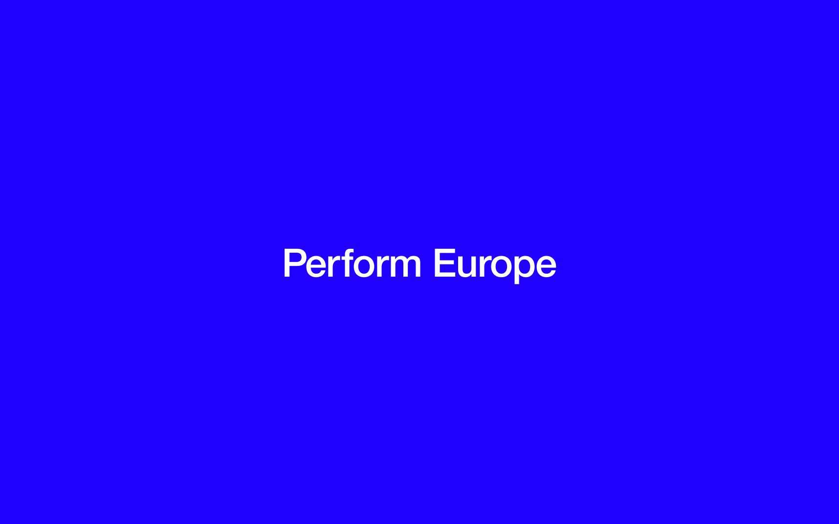 the Perform Europe logo on blue background