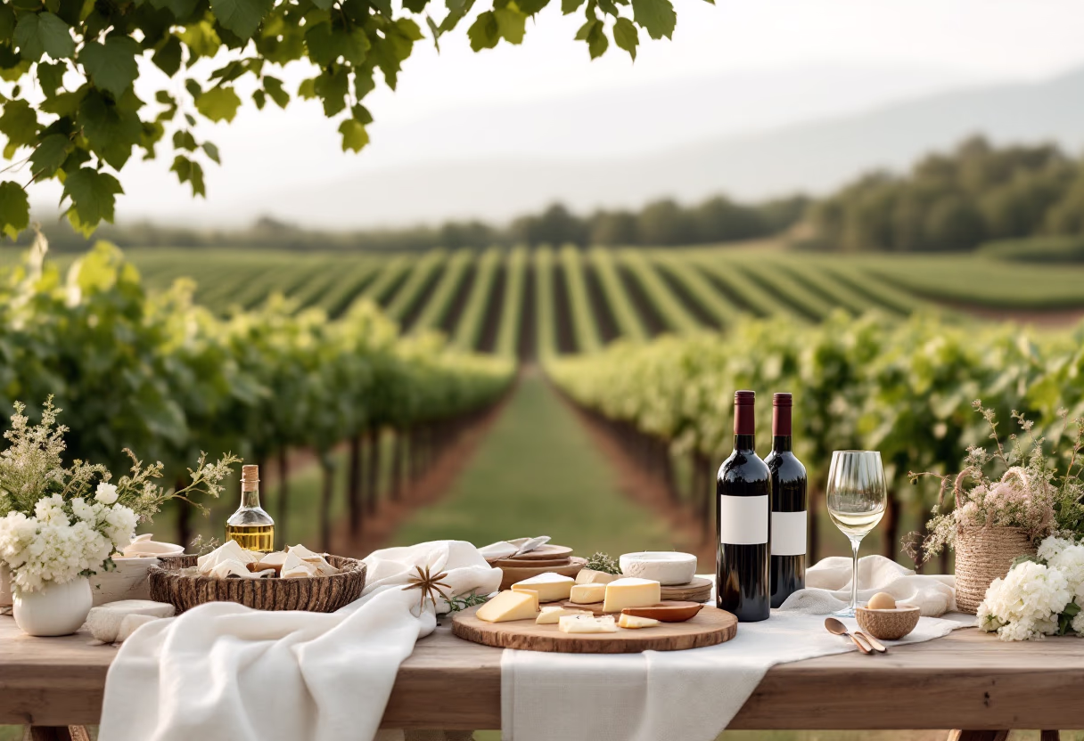 [background image] image of scenic picnic area (for a winery)