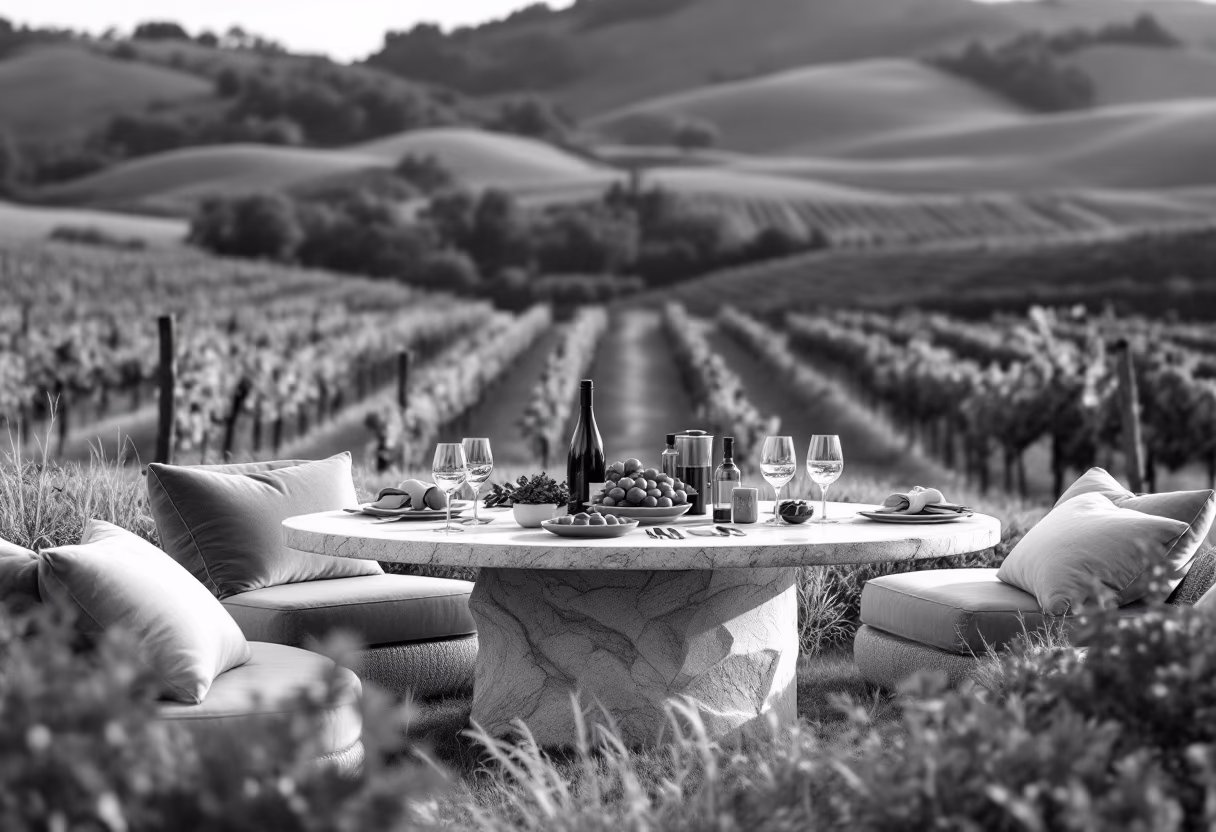 [background image] image of scenic picnic area (for a winery)