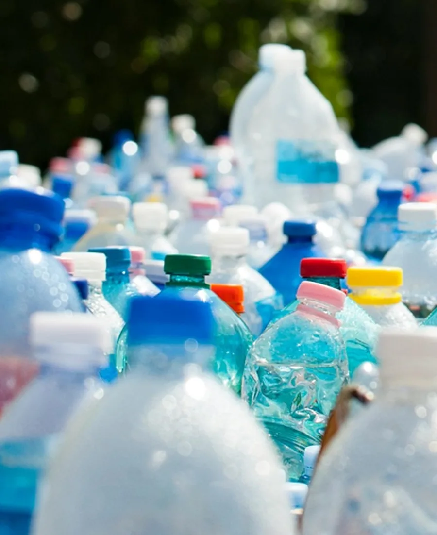 PET bottles collected for recycling