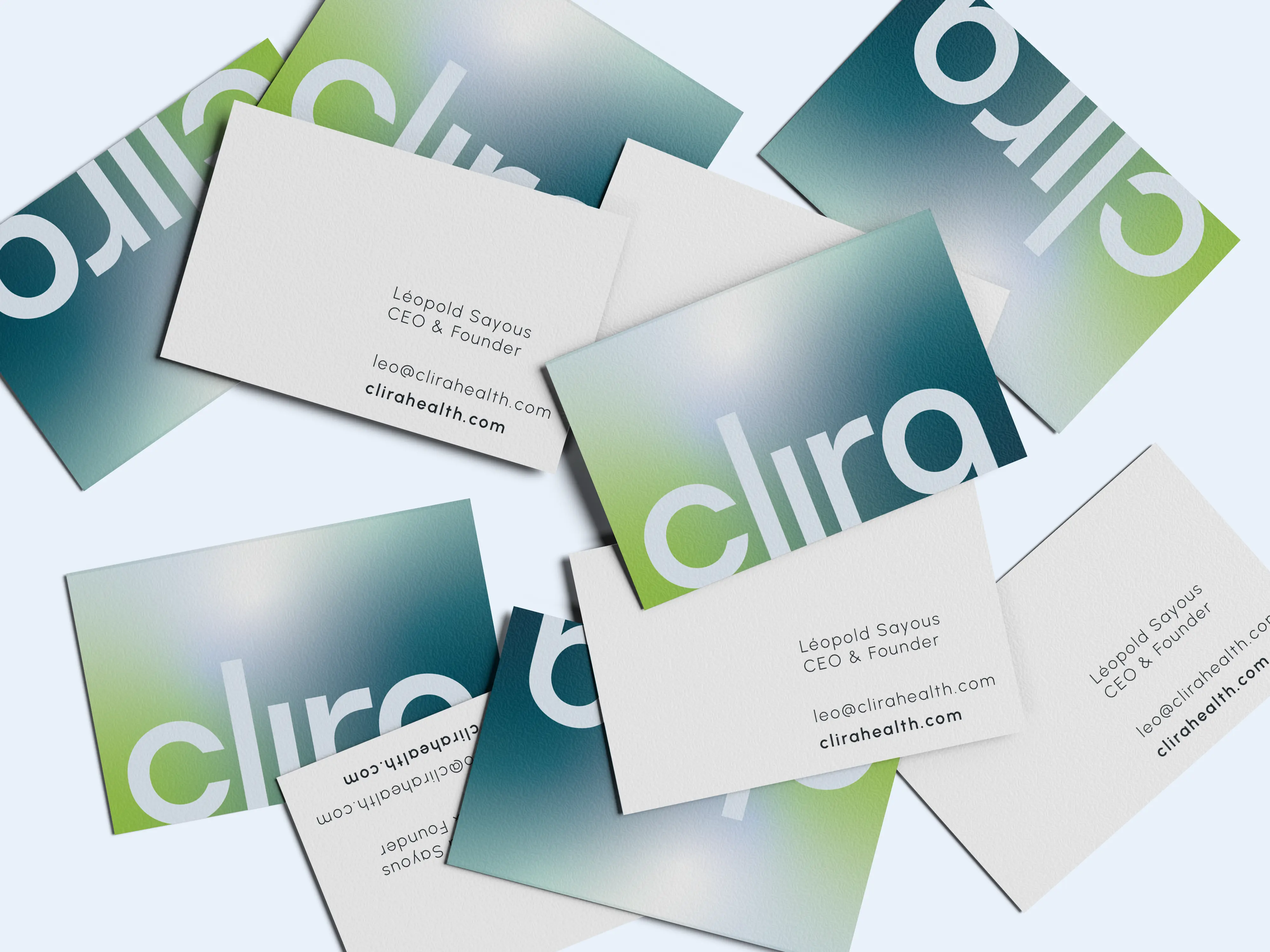 Close-up of a navy blue textured card with the word 'tellant' written in lowercase white letters and a horizontal line connecting the top of the first four letters.