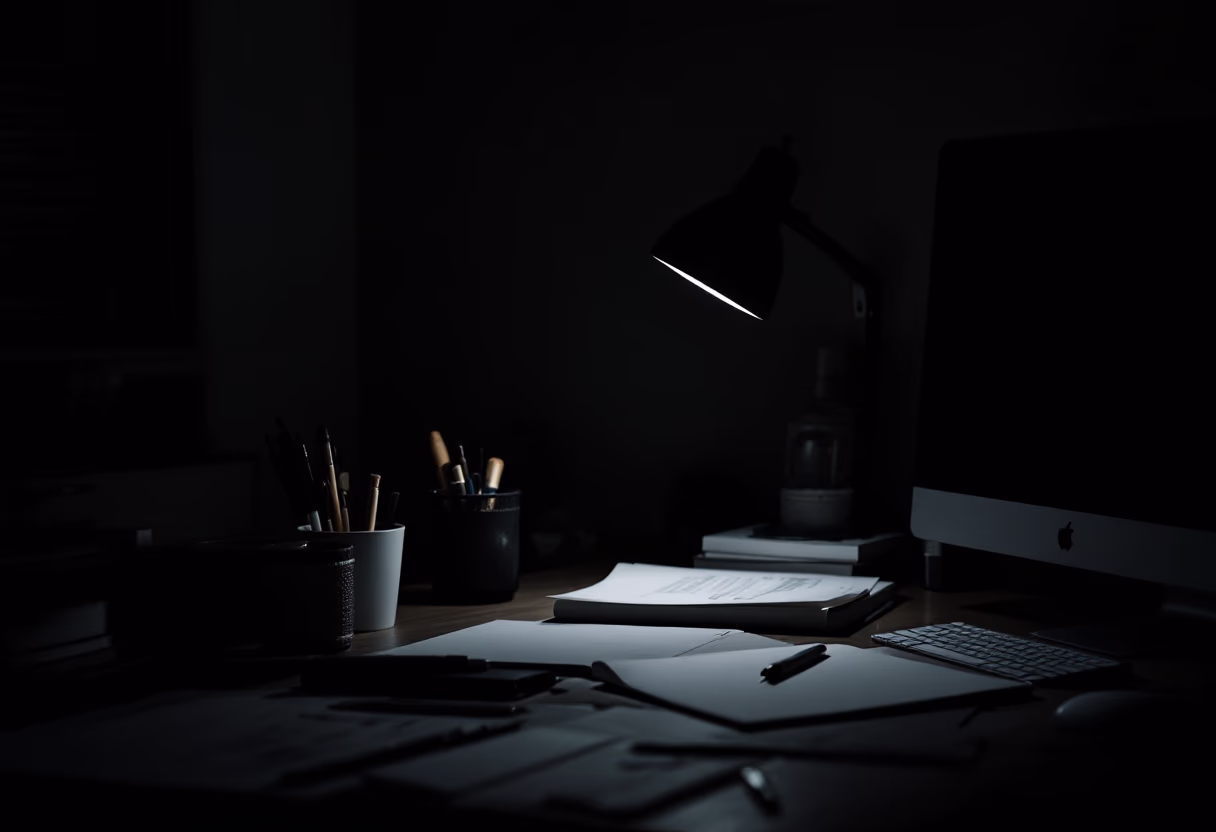 [background image] image of a designer workspace (for a graphic design studio)