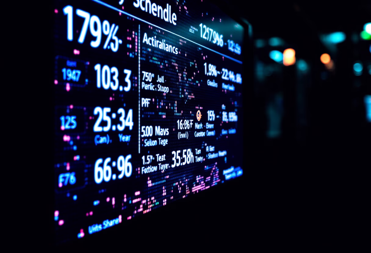 image of digital display with transit schedule (for a public transportation company)