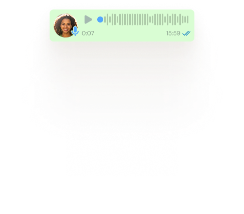 Imagem de uma mensagem de áudio no WhatsApp