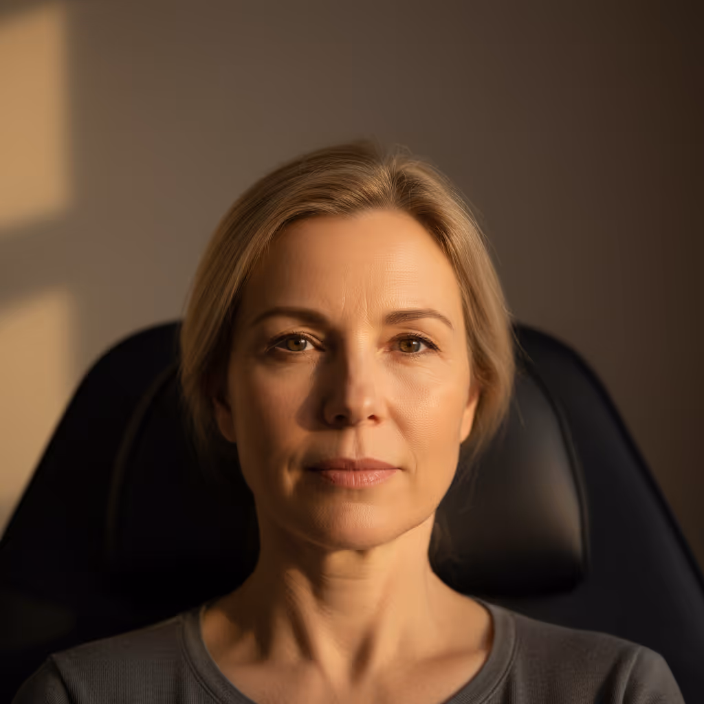Man seated indoors with a soccer ball in natural light, representing Paragon’s musculoskeletal recovery expertise and regenerative treatment focus.