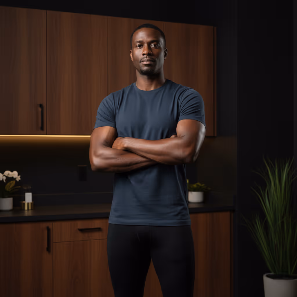 Man seated indoors with a soccer ball in natural light, representing Paragon’s musculoskeletal recovery expertise and regenerative treatment focus.