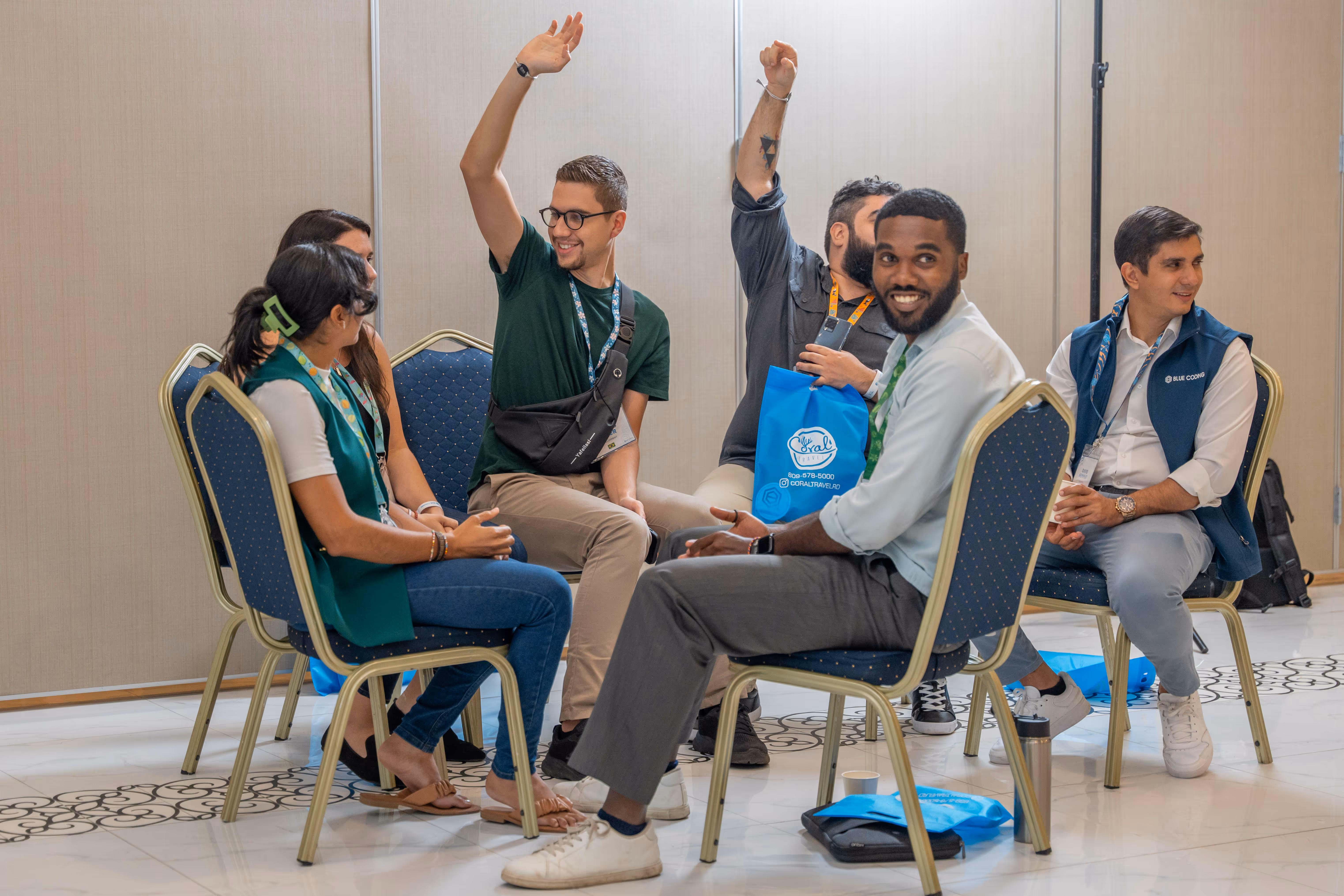 Photo showing Blue Coding team on activities