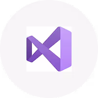 Microsoft Visual Studio logo with a purple infinity loop design.