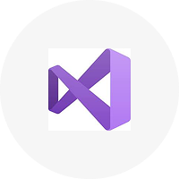 Microsoft Visual Studio logo with a purple infinity loop design.