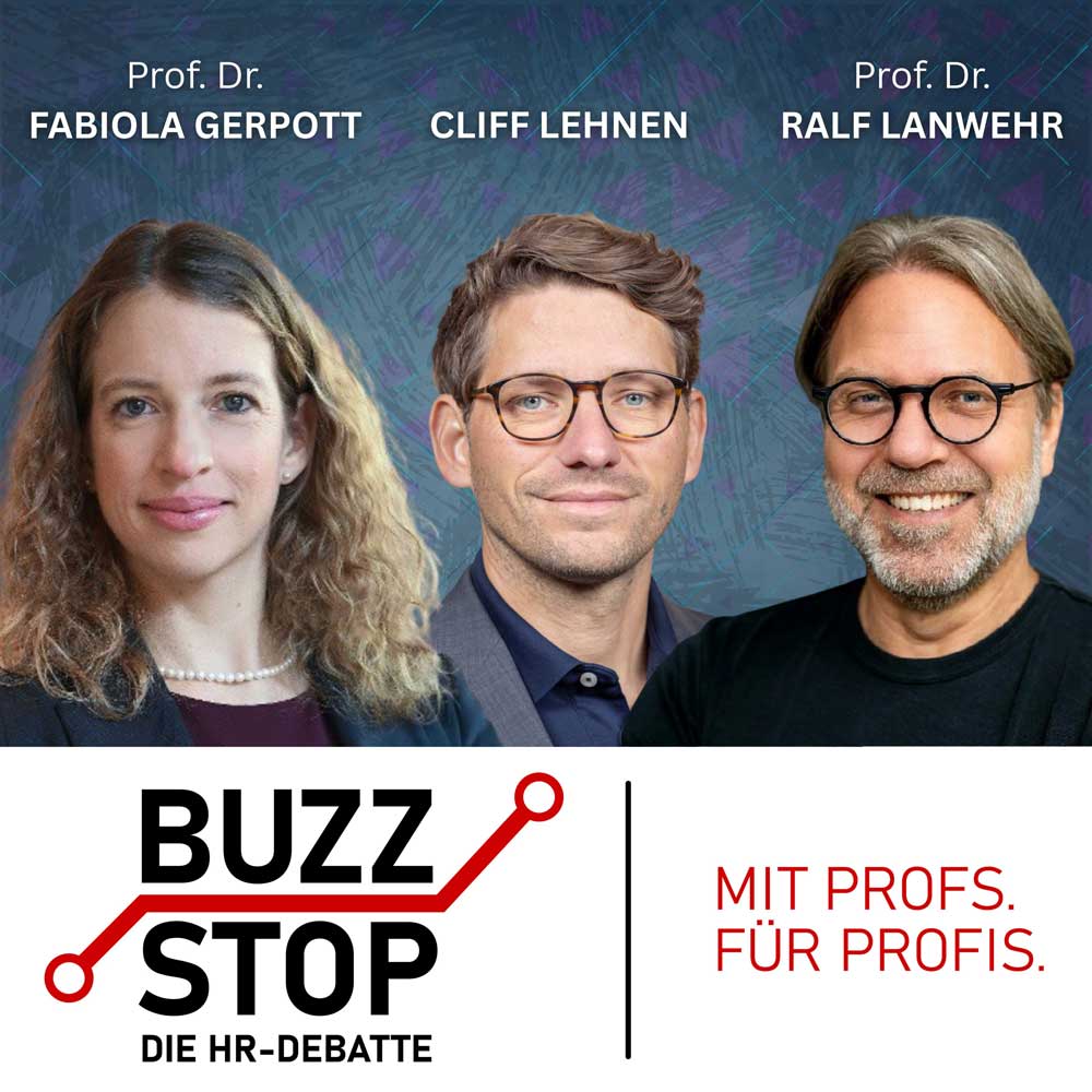 Cover des Linked In Events Buzz Stop zeigt die Portraits der drei Hosts.