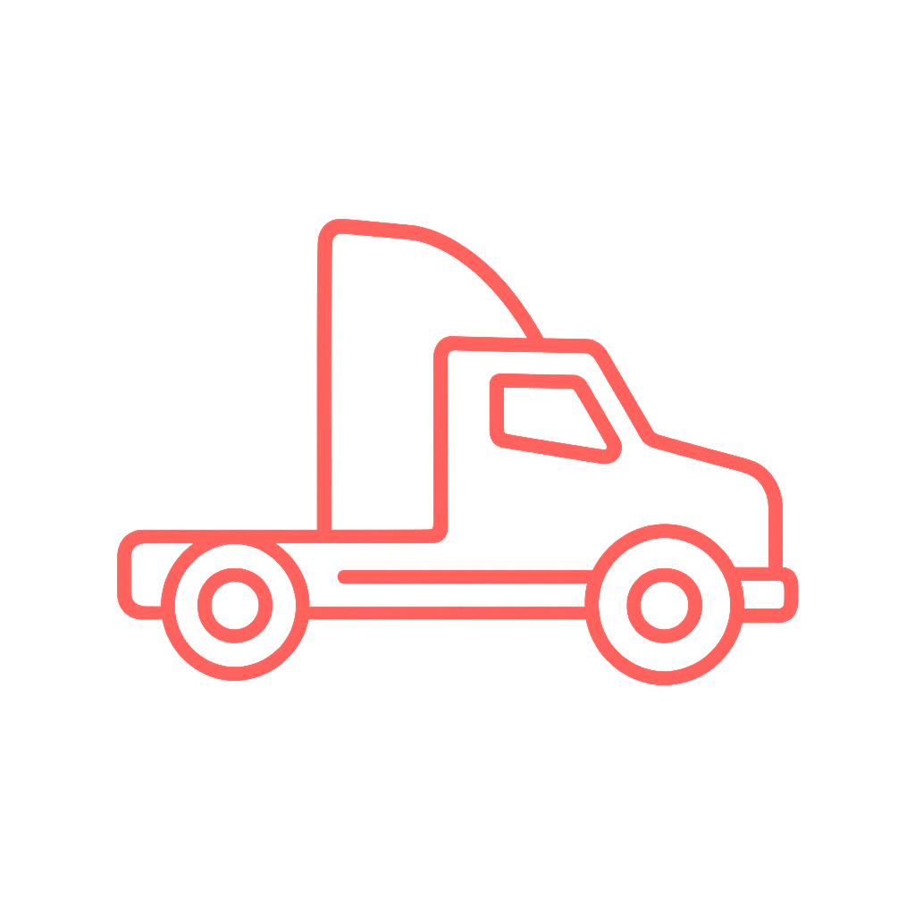 Freight truck icon representing road transport logistics