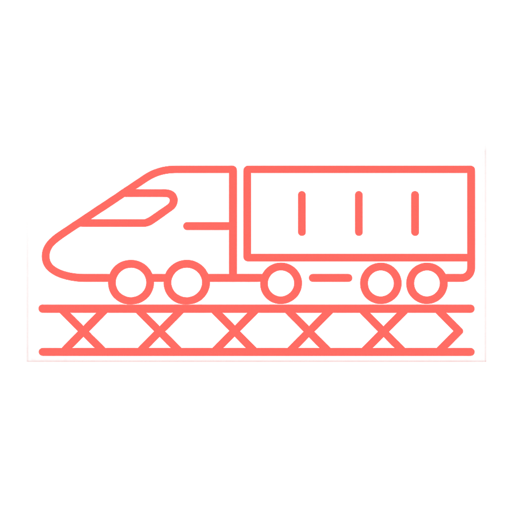 Freight train icon representing rail cargo transportation