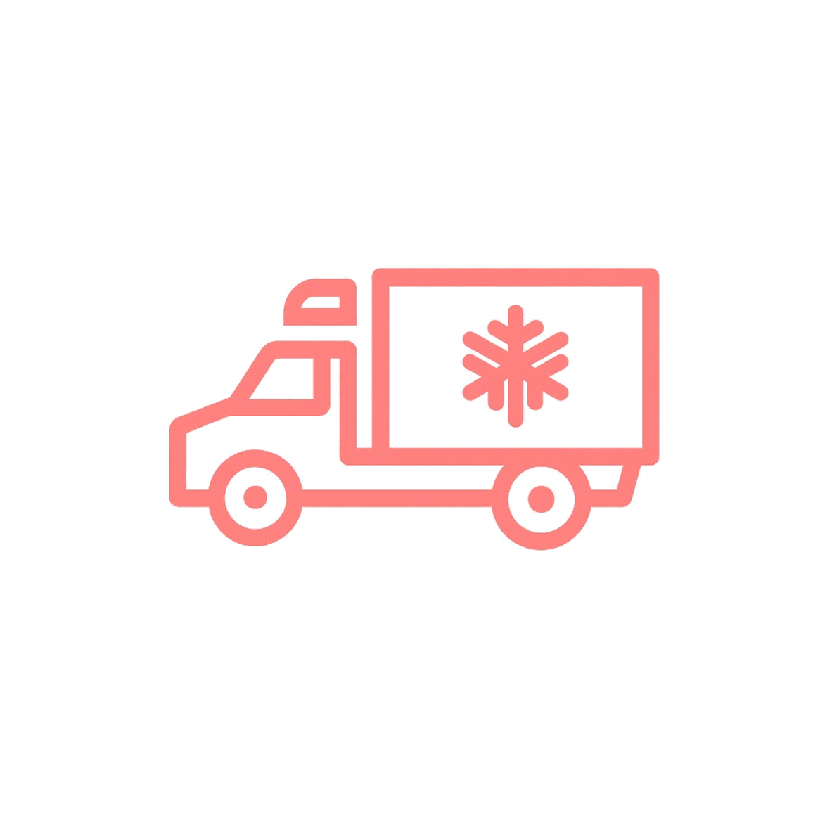 Refrigerated truck icon representing cold chain and temperature-controlled logistics