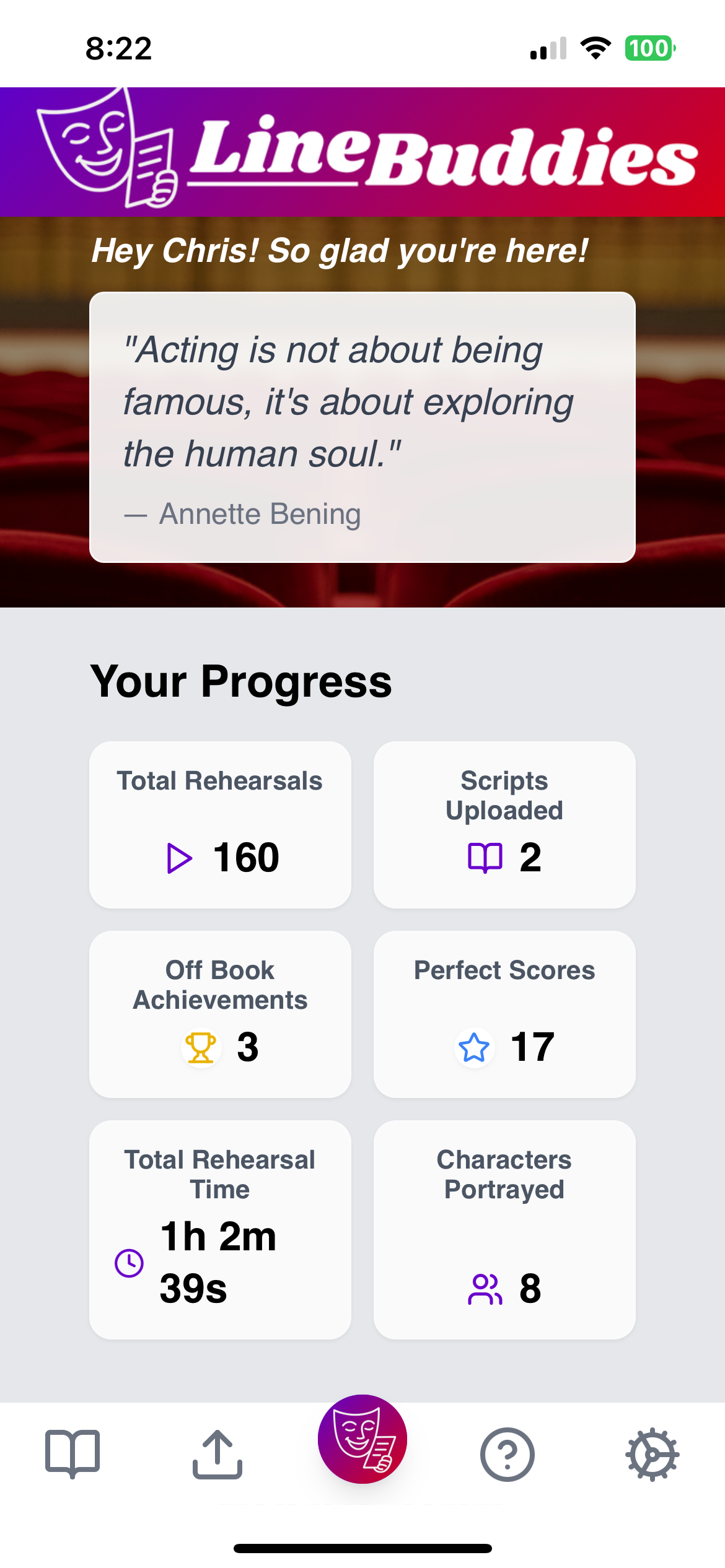A screenshot of the app