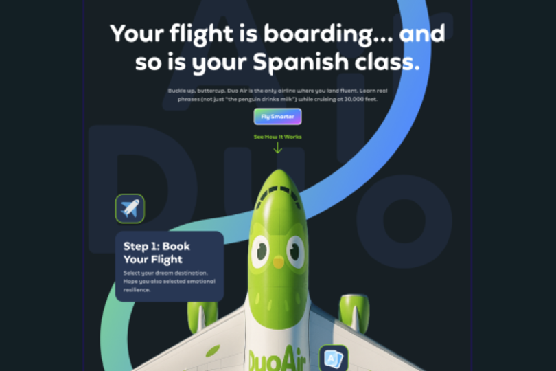 Duo Air – Duolingo tribute microsite thumbnail