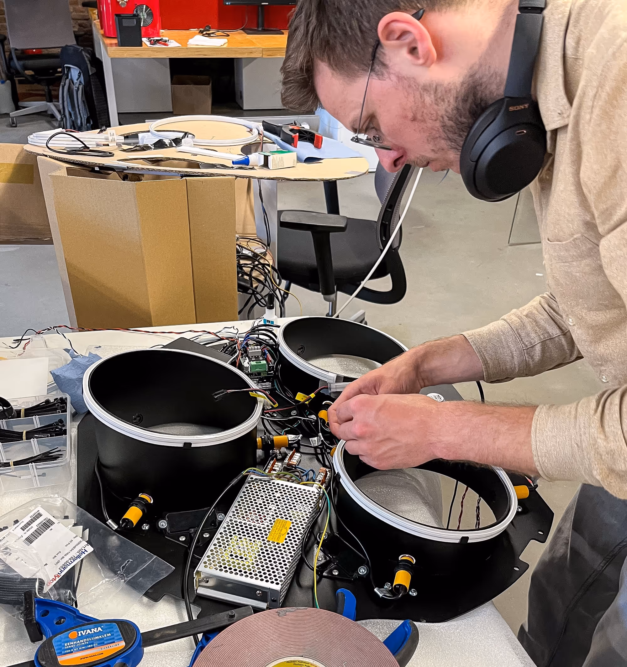 Prototype met electronica en led verlichting