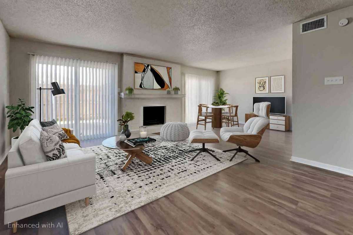 Spacious interior layout at Del Estrado Townhomes, offering comfortable living spaces in Lubbock.