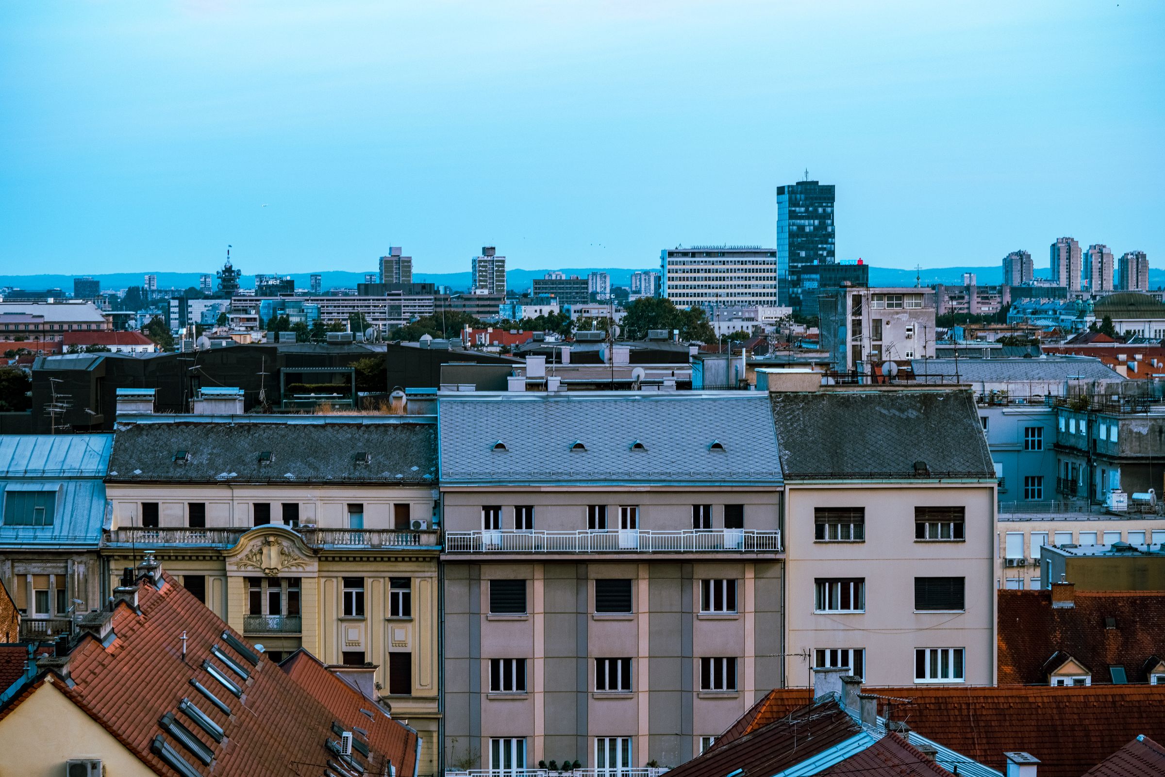Blick über die Dächer von Zagreb, Kroatien
