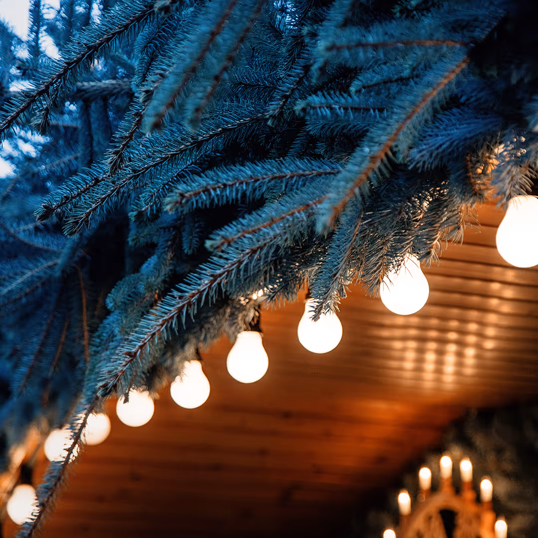 Commercial Christmas light installation in West Des Moines by Vargas Lawn Care Services