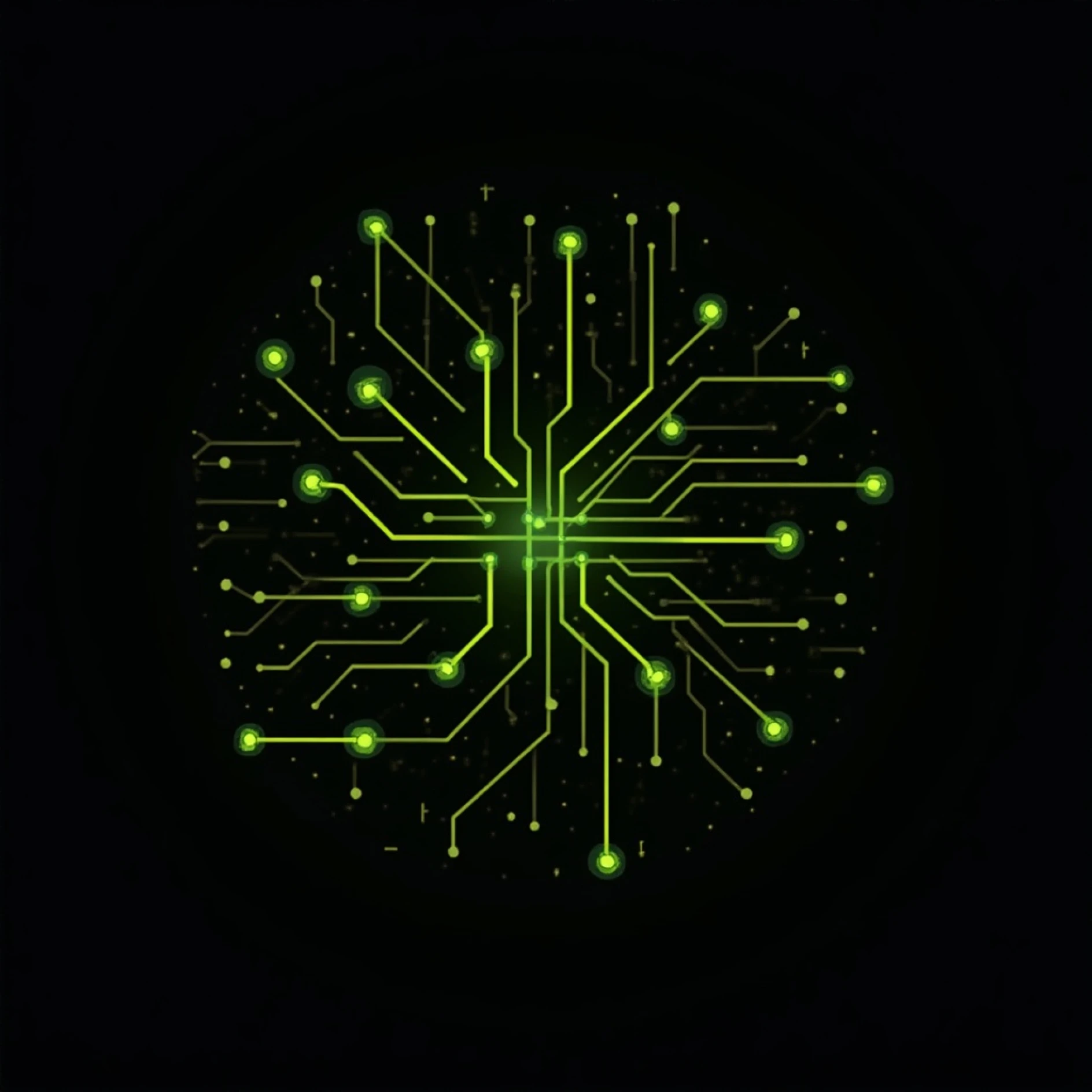 Green digital circuit board illustration symbolizing OKSoftware technology and innovation