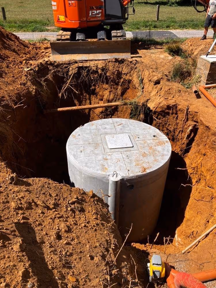 Pose d'une cuve en béton fait par Brovert