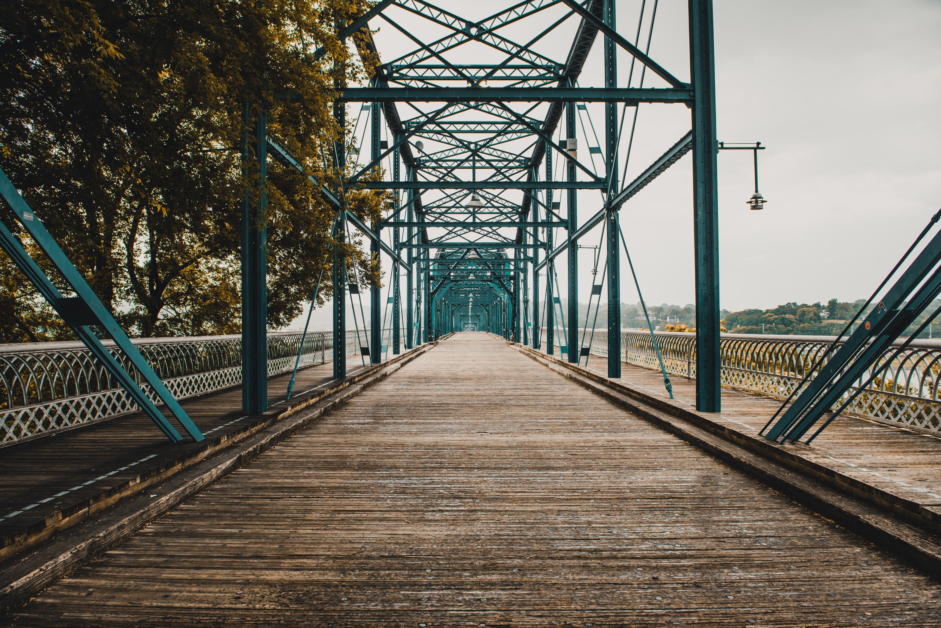 Landscape shot of the Chattanooga Cherry Street Walking Bridge