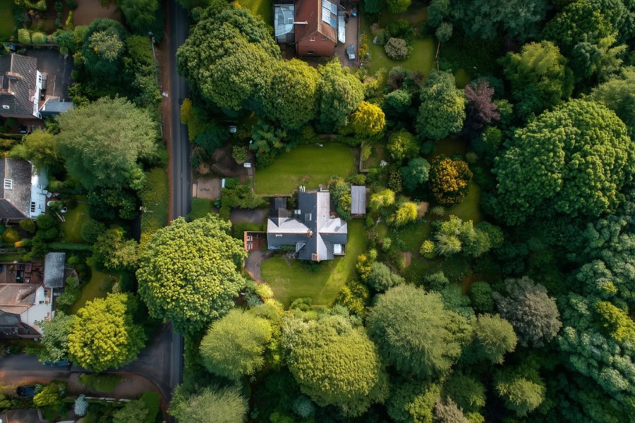 tree survey to measure distance to property and risk