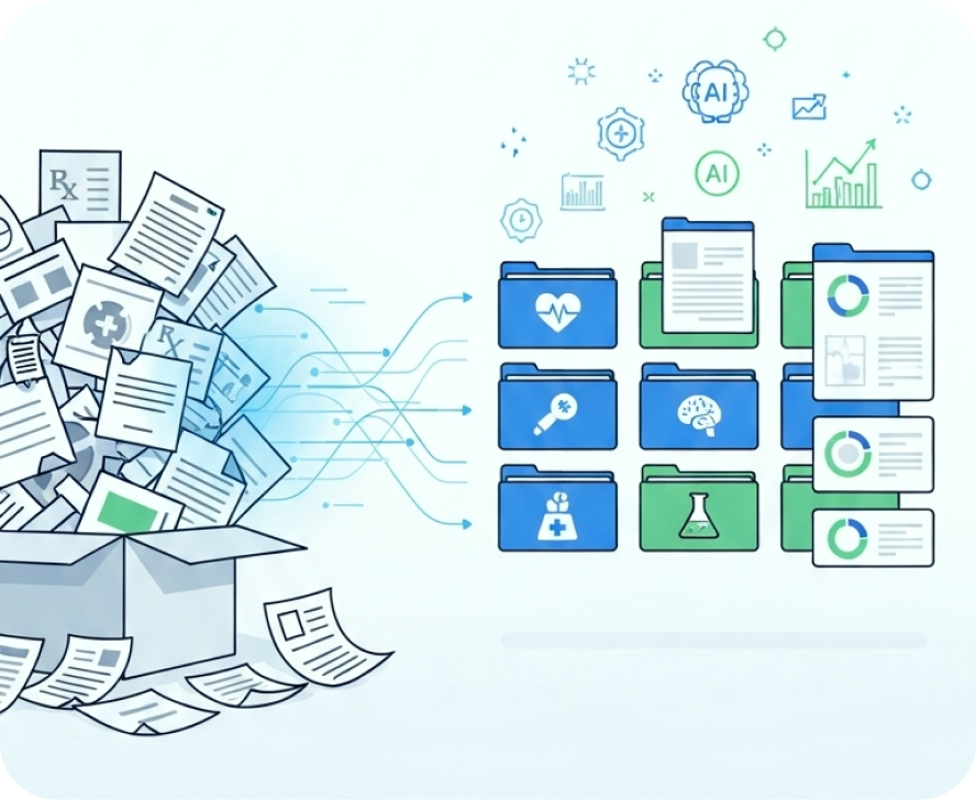 [interface] image carousel of ai innovations (for an ai healthcare company)