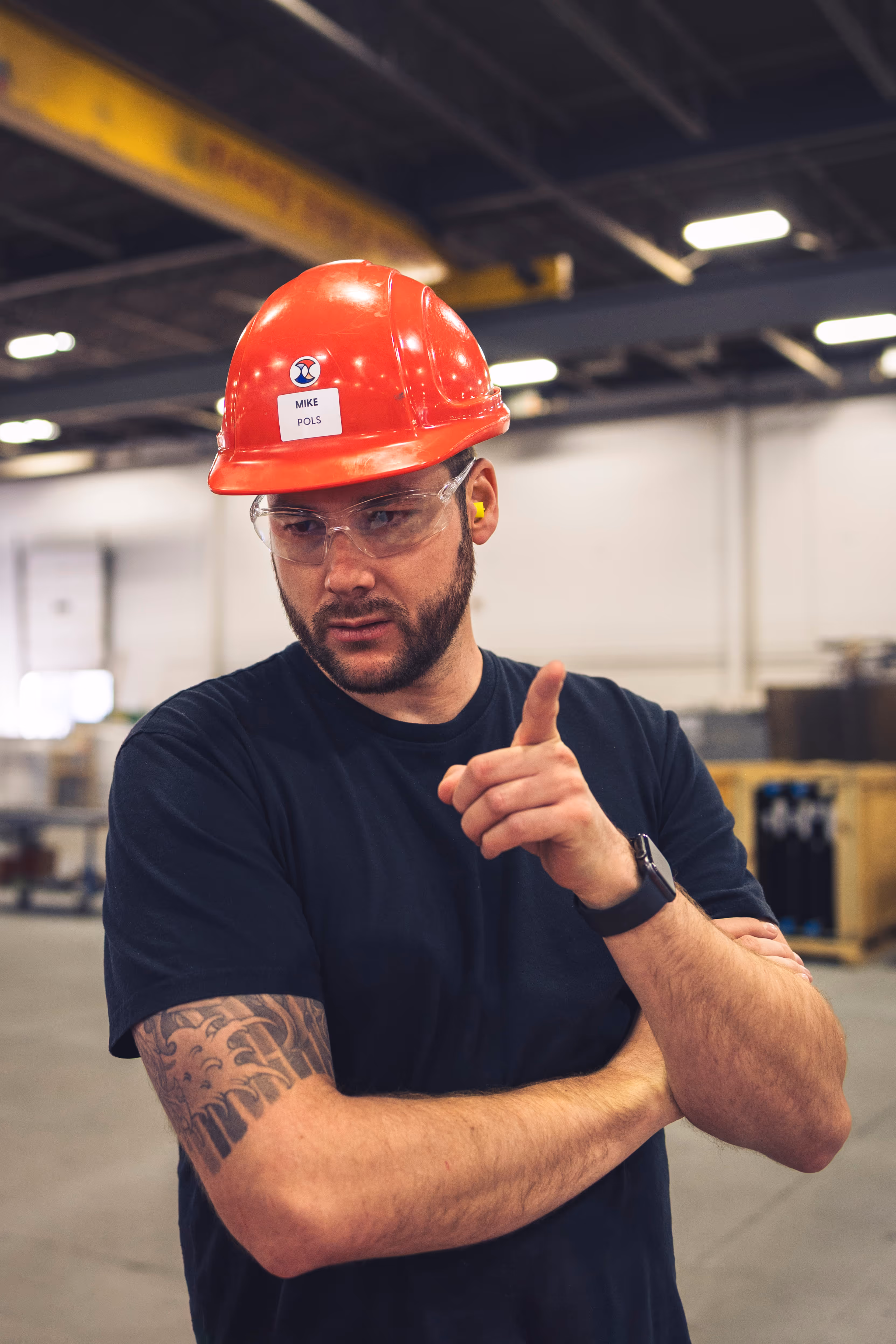 Engineer in a wearhouse.