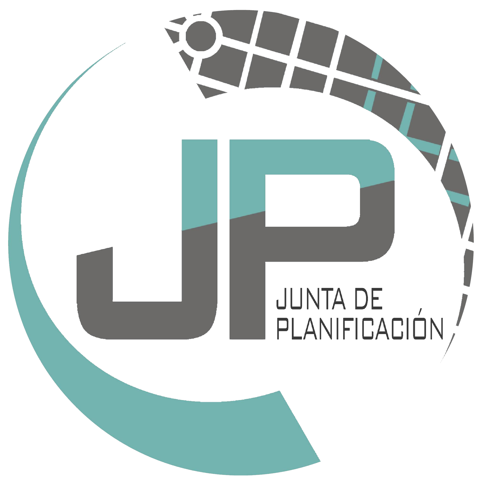 Logo de la Junta de Planificación para las redes sociales. Colores gris y Azul claro