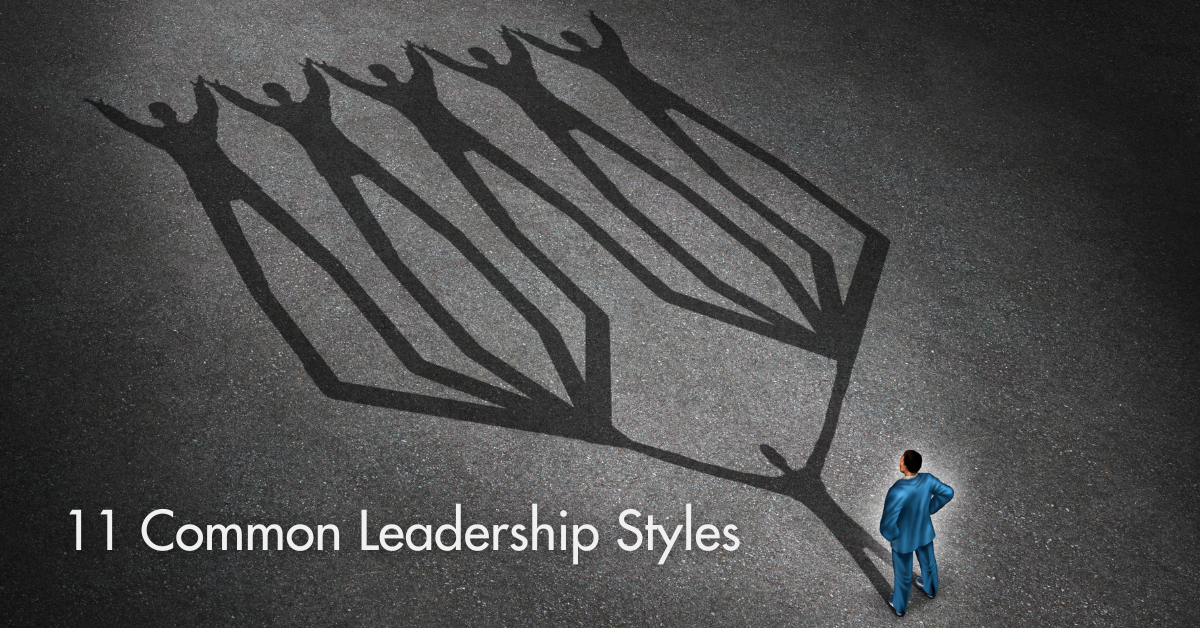 Illustration representing eleven different leadership styles