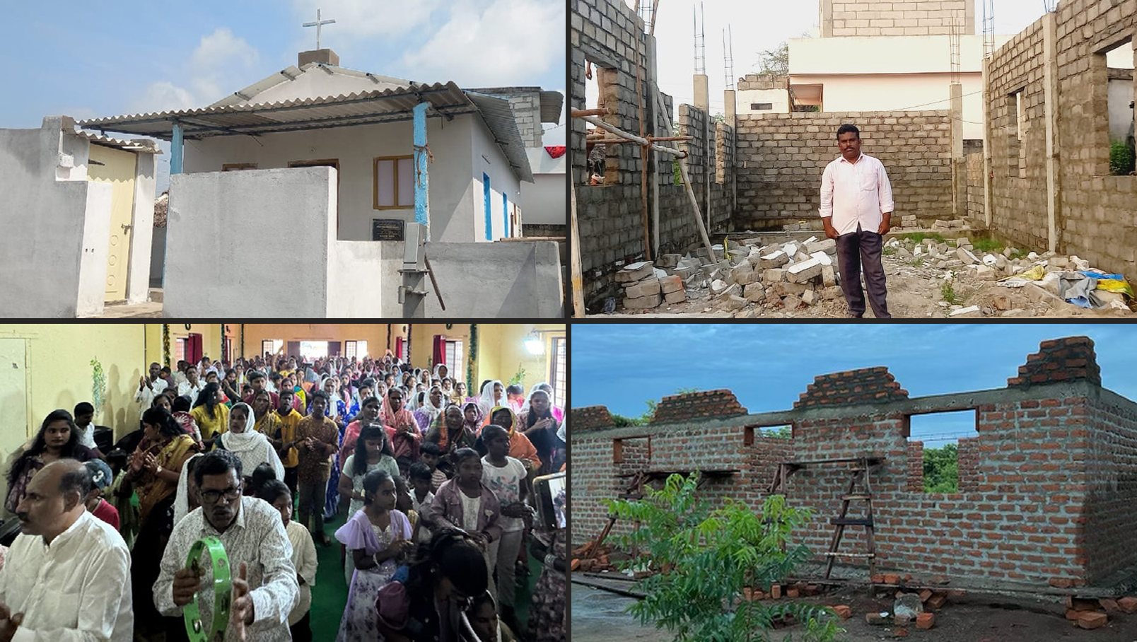 Church gatherings and church buildings under construction with our global partners