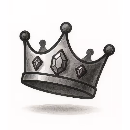 Cartoon crown with gems.