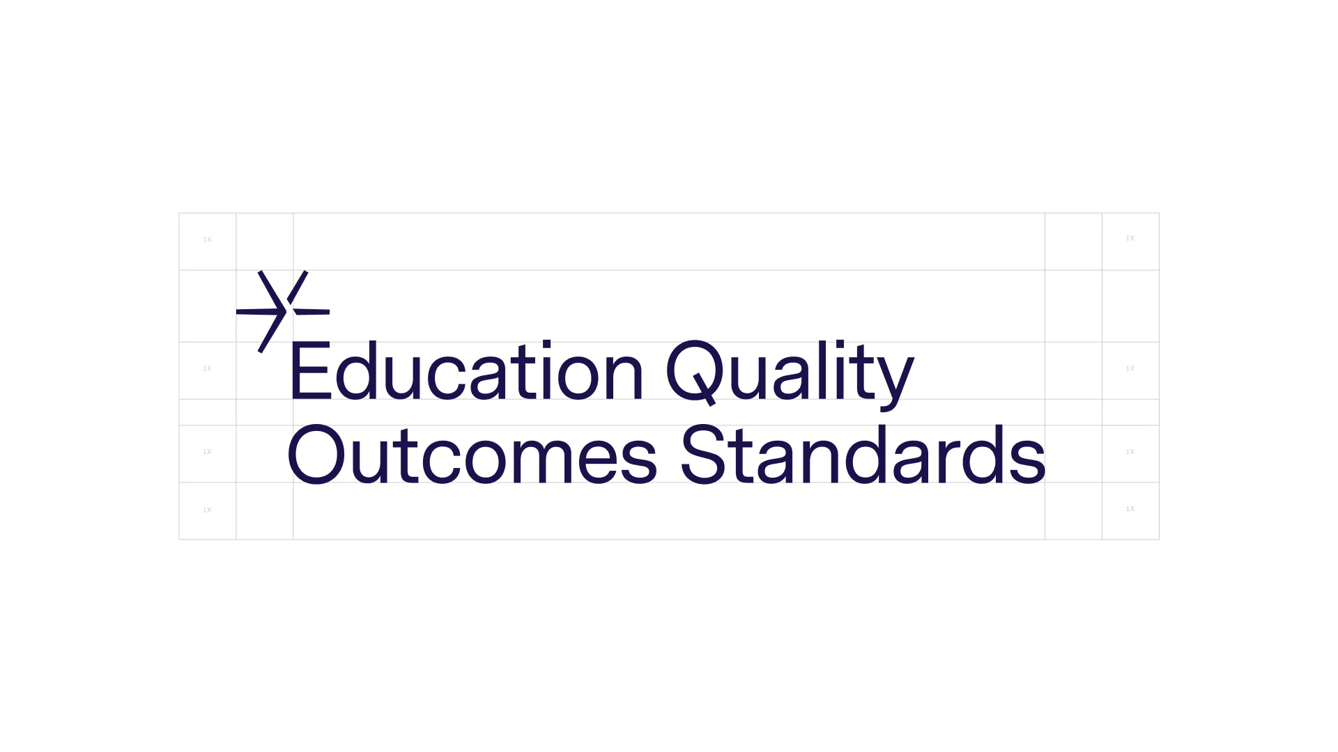 Logo with a geometric star symbol to the left of the text 'Education Quality Outcomes Standards' in dark blue.
