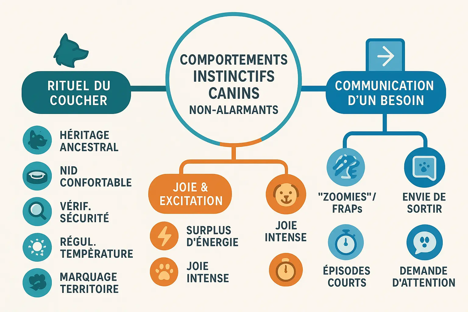 Chien tournant en rond avant de se coucher