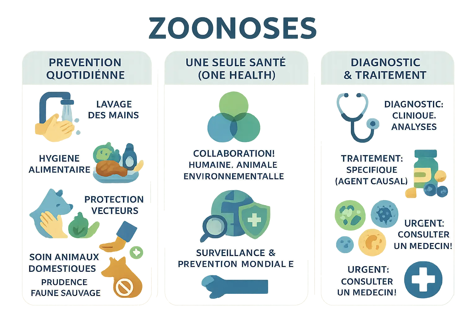 Illustration sur la prévention des zoonoses