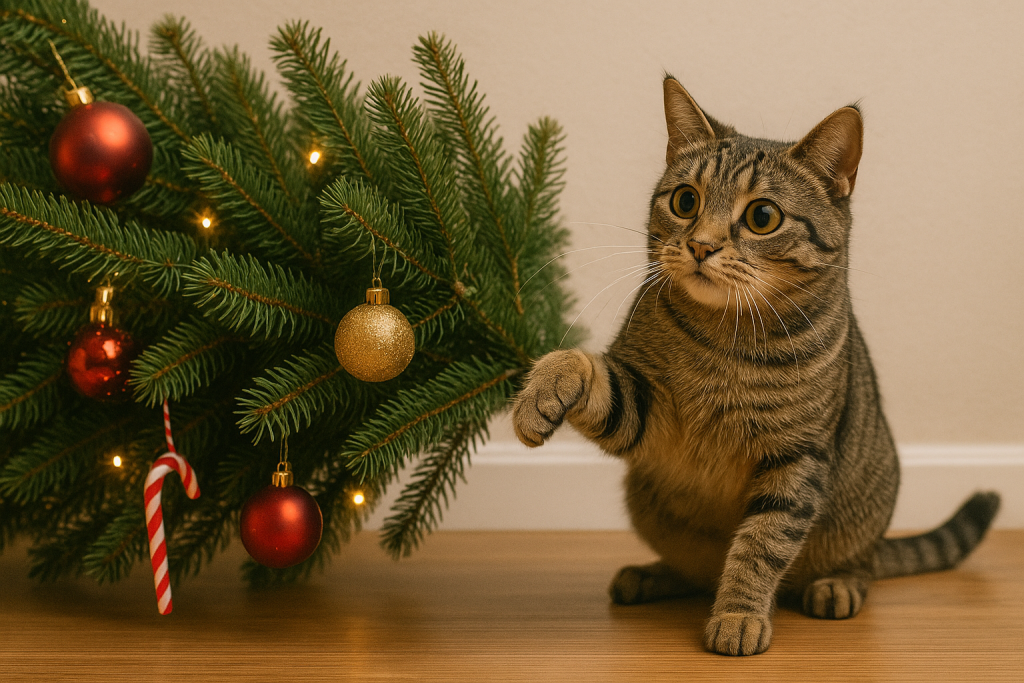 éviter que son chat ne détruise le sapin