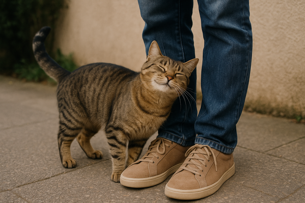 le chat se frotte pour communiquer